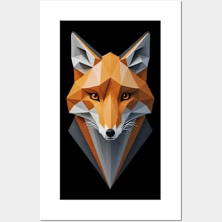 Geometric Fox Vixen Animal Lover Geometry Design Gift For Fox Lover Posters and Art